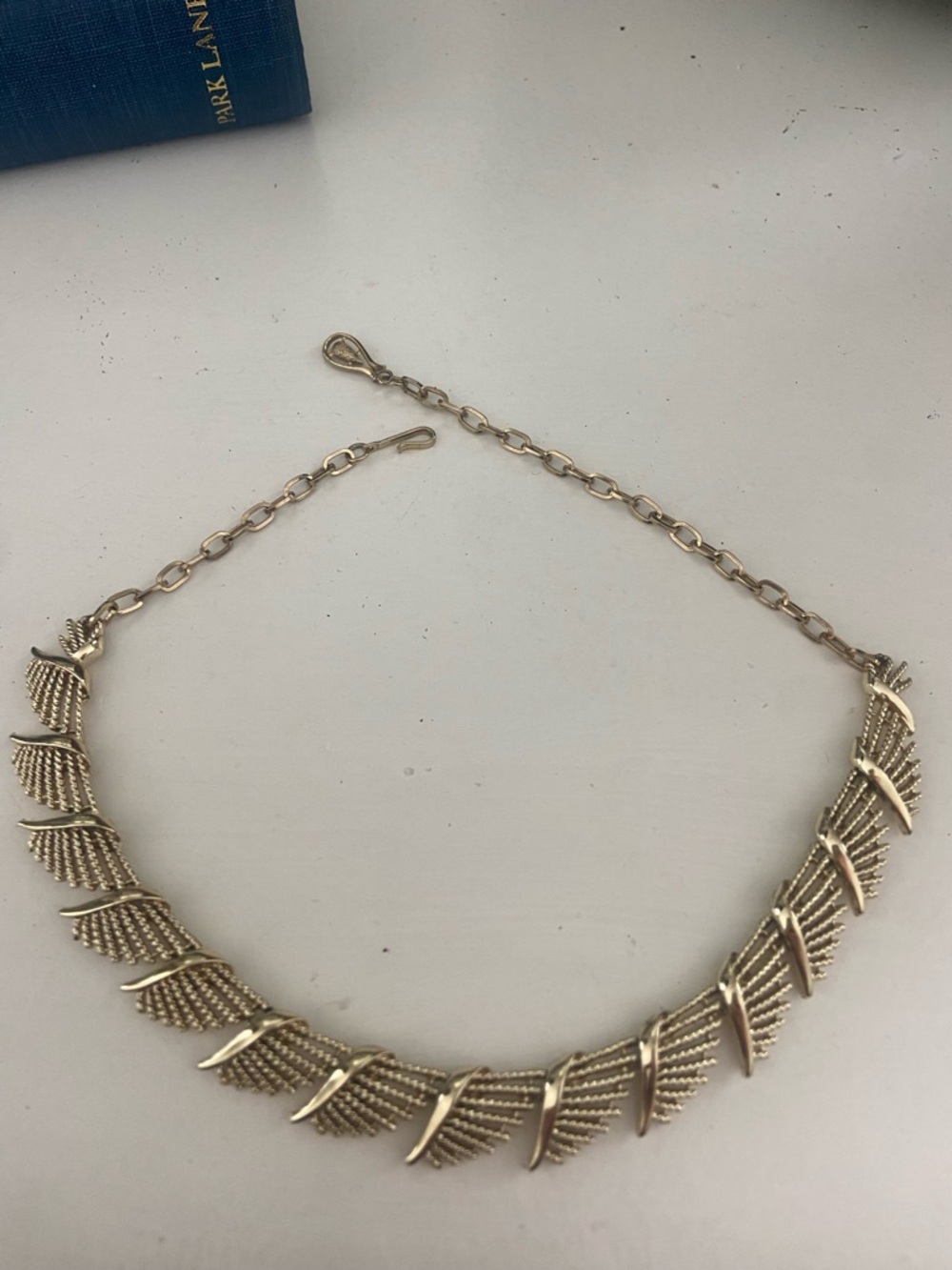 Vintage Coro Gold Leaf-Style Necklace